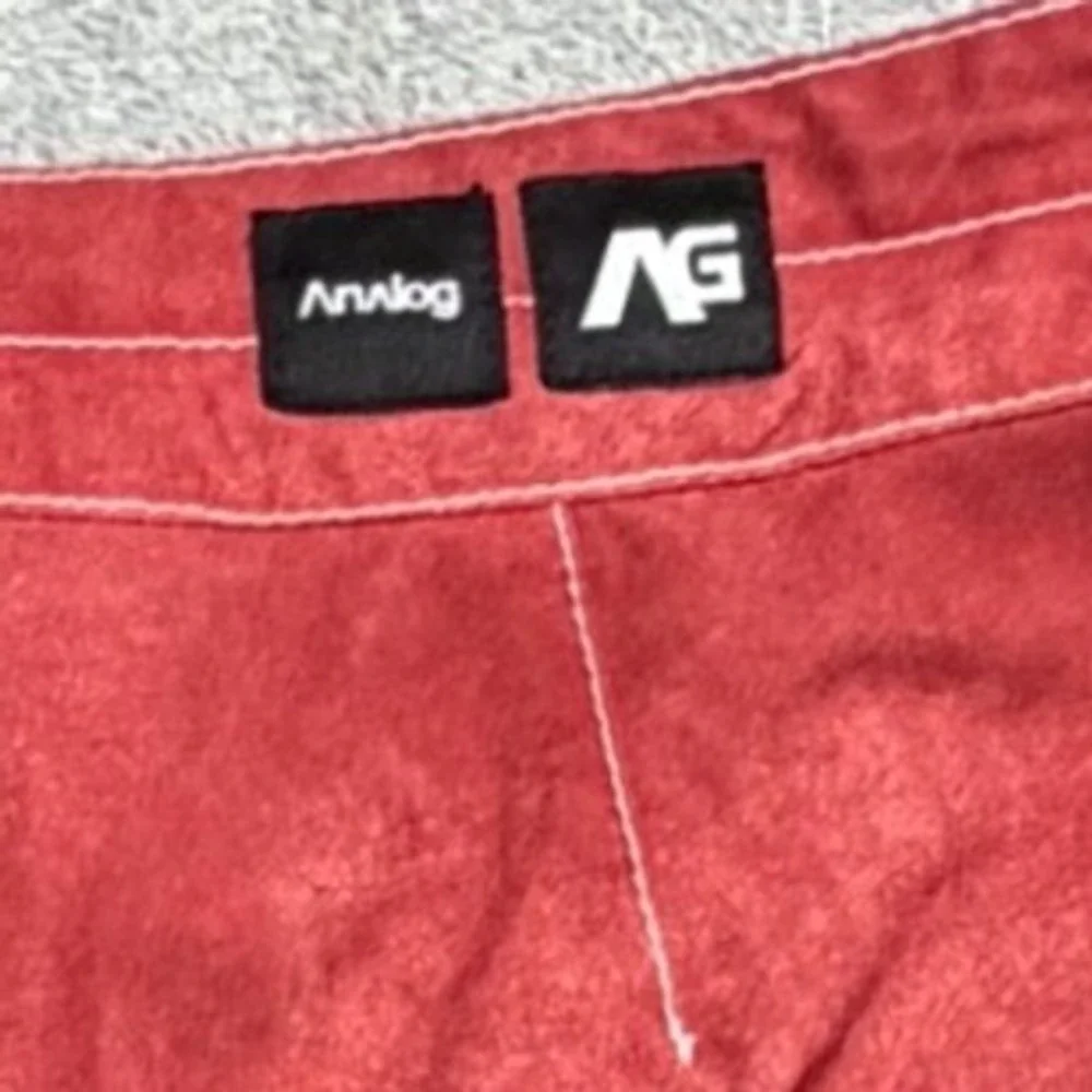 Analog AG Mens Board Shorts 30 Red Wheel Wash Coconut Fiber Swim Trunks